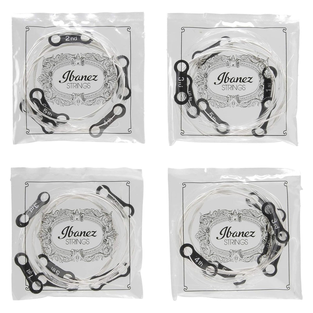 Ibanez PICLS6NT Classical Guitar Strings — Normal Tension, Clear Nylon Trebles, Silver Wound Bass 4-Pack 3