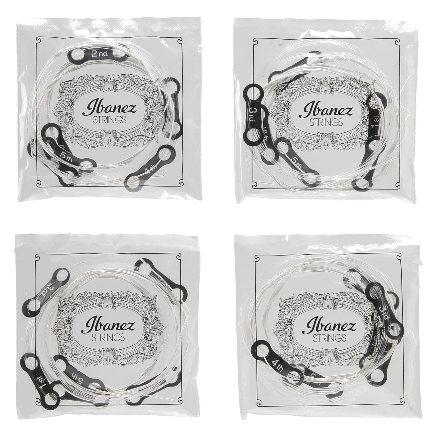Ibanez PICLS6NT Classical Guitar Strings — Normal Tension, Clear Nylon Trebles, Silver Wound Bass 4-Pack 3