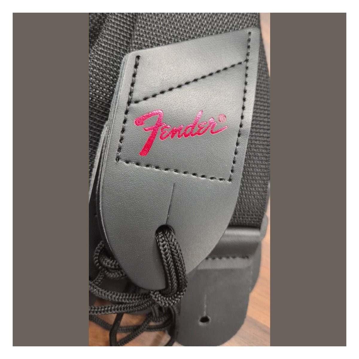 Fender 2" Pick'N'Strap Polypro Guitar Strap with Leather Ends Red Logo 2