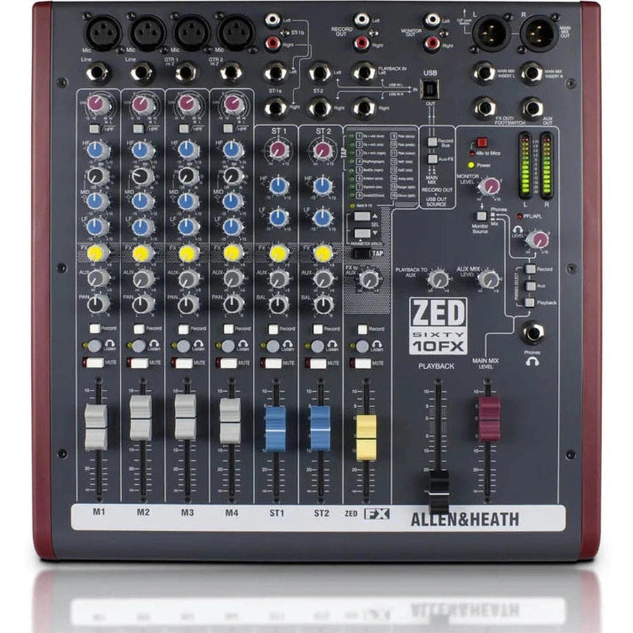 Allen & Heath ZED-60-10FX: 4:2:2 Mixer With 60mm Faders & Effects 2