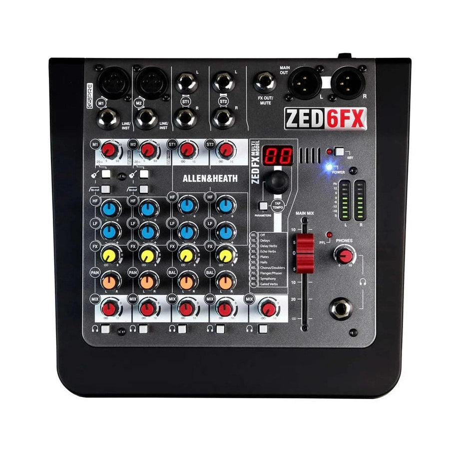Allen & Heath ZED-6FX: Compact 2:2:2 Mixer With 60mm Faders & Effects 2