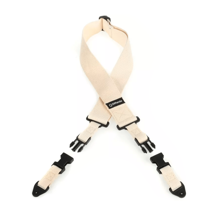 DiMarzio DD2200CN 2" ClipLock® Cotton Guitar Strap - Natural 1