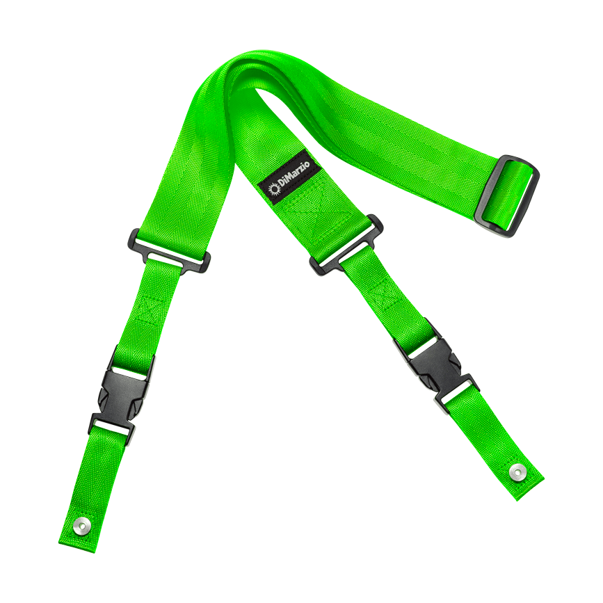 DiMarzio DD2200GN 2" ClipLock® Nylon Guitar Strap – Neon Green 1