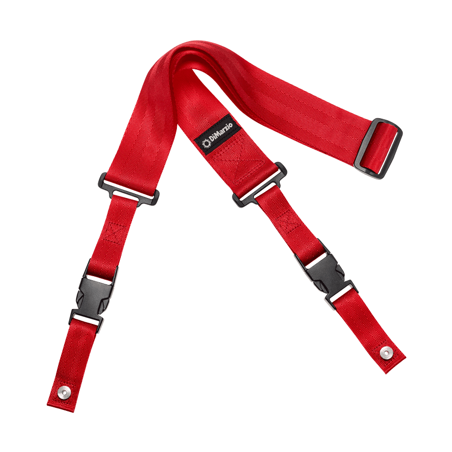 DiMarzio DD2200RD 2" ClipLock® Nylon Guitar Strap – Red 1