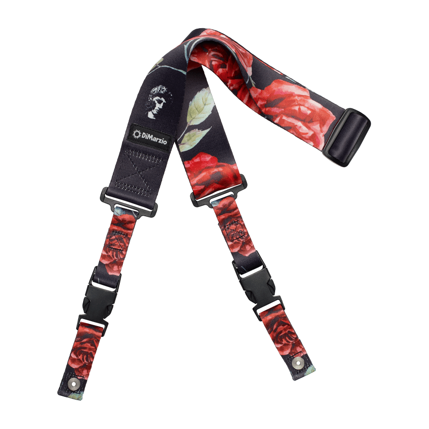 Dimarzio Floral Muse ClipLock® Guitar Straps - Black or White 2