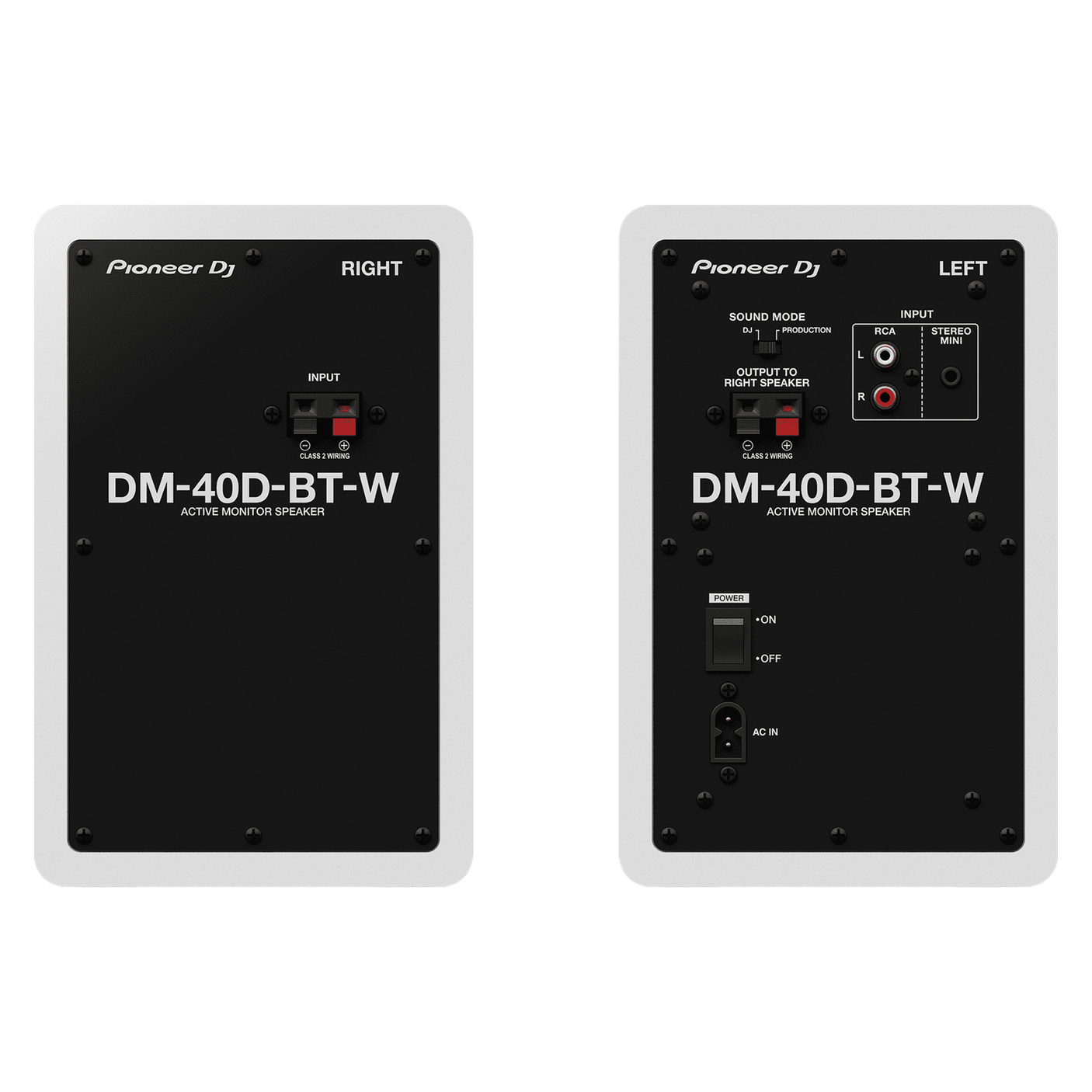 Pioneer DJ DM-40D-BT-W 4" Active Bluetooth Desktop Monitors, Pair White 2