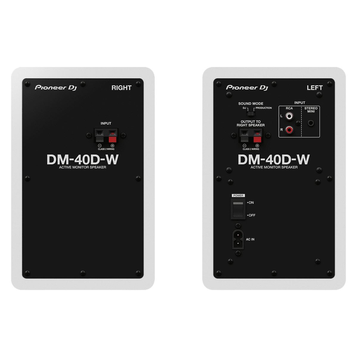 Pioneer DJ DM-40D-W 4" Active Desktop Monitors, Pair White 2