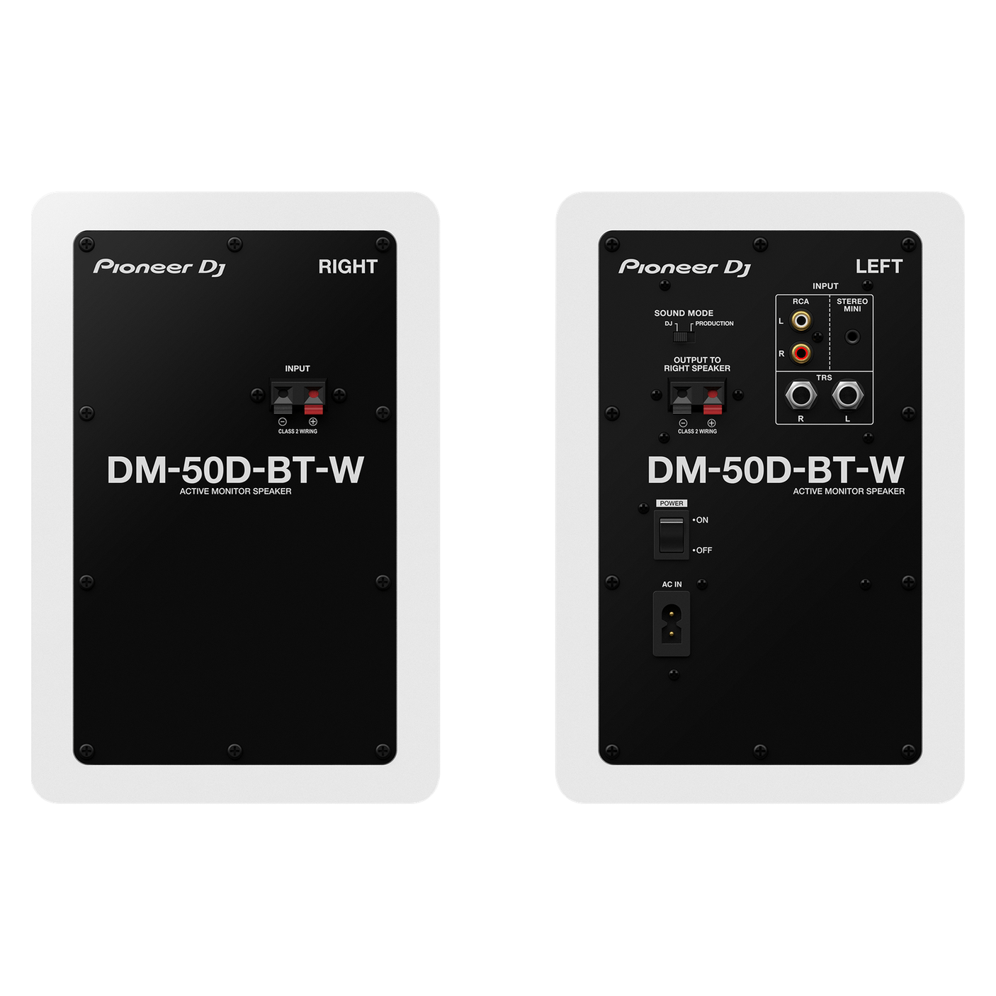 Pioneer DJ DM-50D-BT-W 5" Active Bluetooth Desktop Monitors, Pair White 2