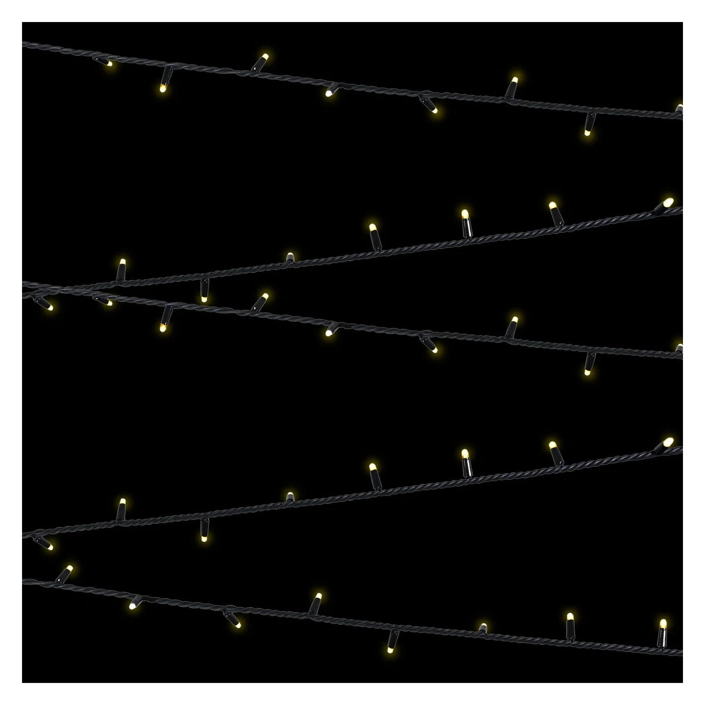 Elumen8 10m Heavy-Duty Rubber Dimmable LED String Lights – Warm White, Black Cable 2