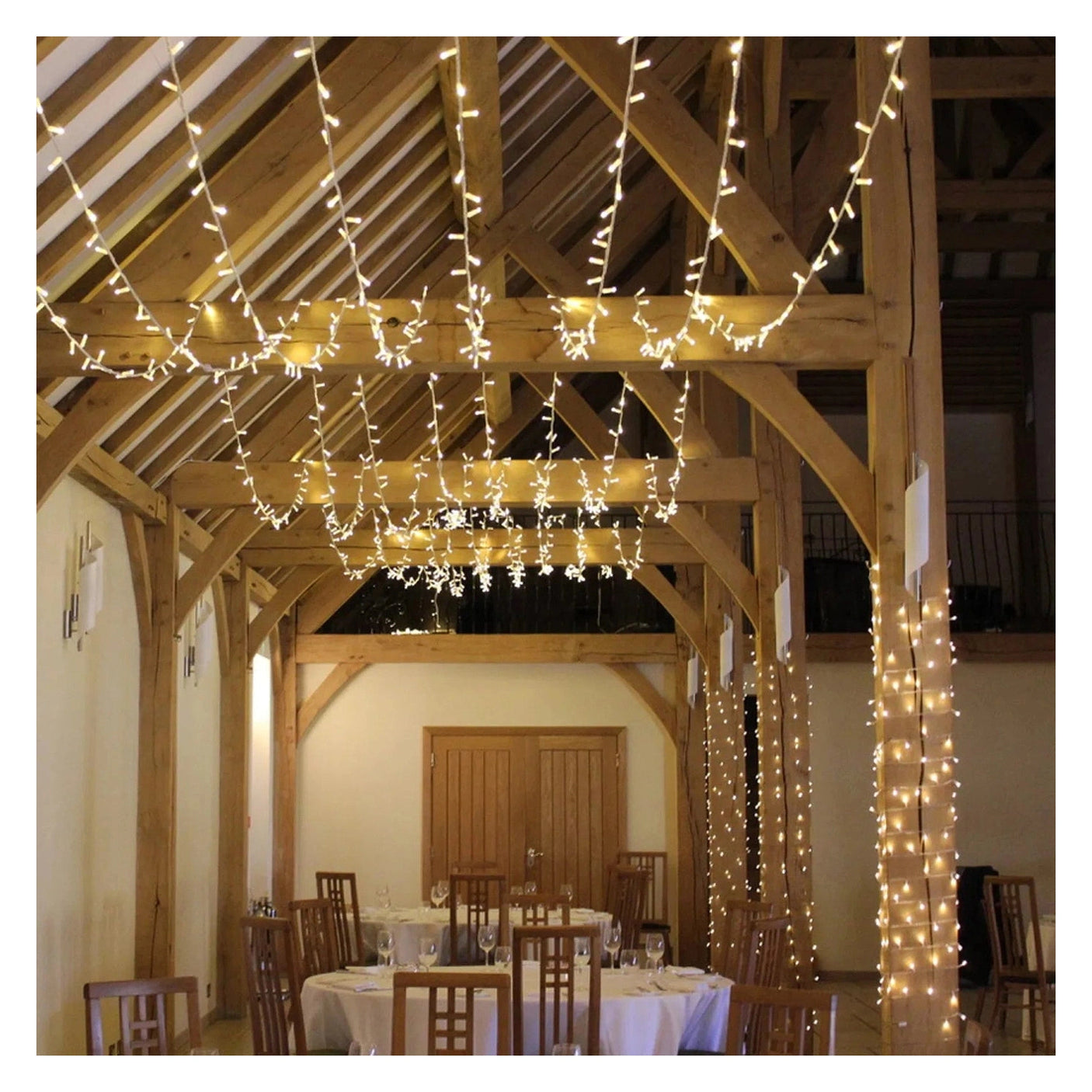 Elumen8 10m Heavy-Duty Rubber Dimmable LED String Lights – Warm White, White Cable 6