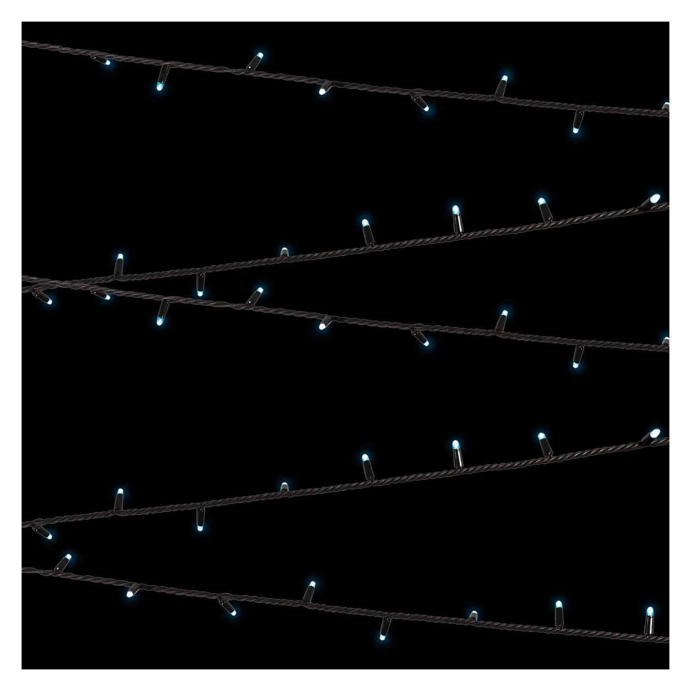 Elumen8 10m Heavy-Duty Rubber Dimmable LED String Lights – Cool White, Black Cable 2