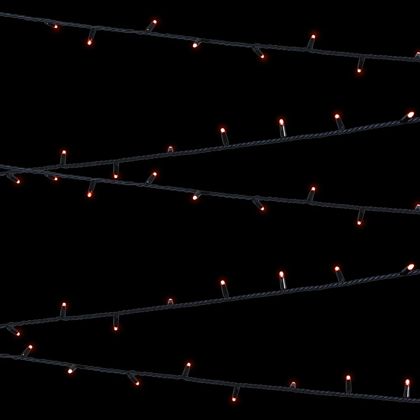 Elumen8 10m Heavy-Duty Rubber Dimmable LED String Lights – Red, Black Cable 2