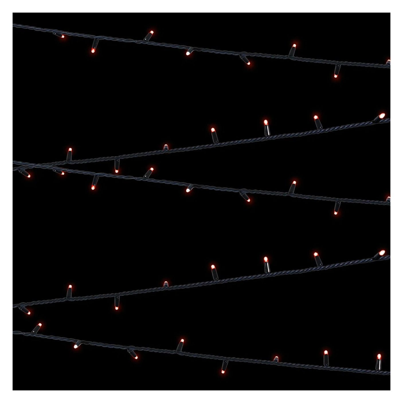 Elumen8 10m Heavy-Duty Rubber Dimmable LED String Lights – Red, Black Cable 2