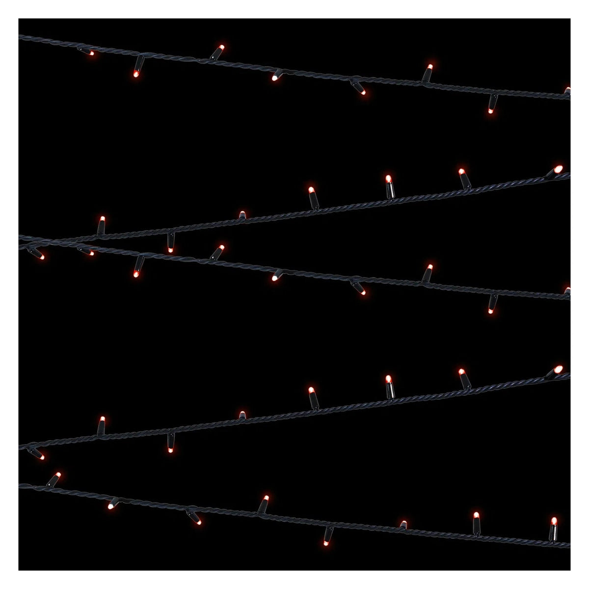Elumen8 10m Heavy-Duty Rubber Dimmable LED String Lights – Red, Black Cable 2