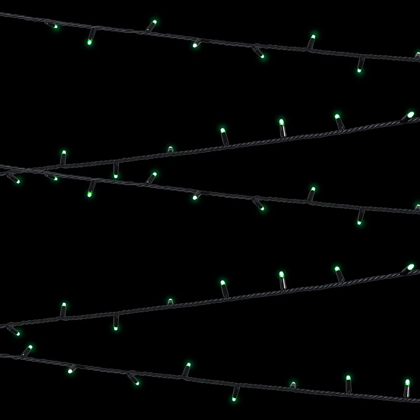 Elumen8 10m Heavy-Duty Rubber Dimmable LED String Lights – Green, Black Cable 2