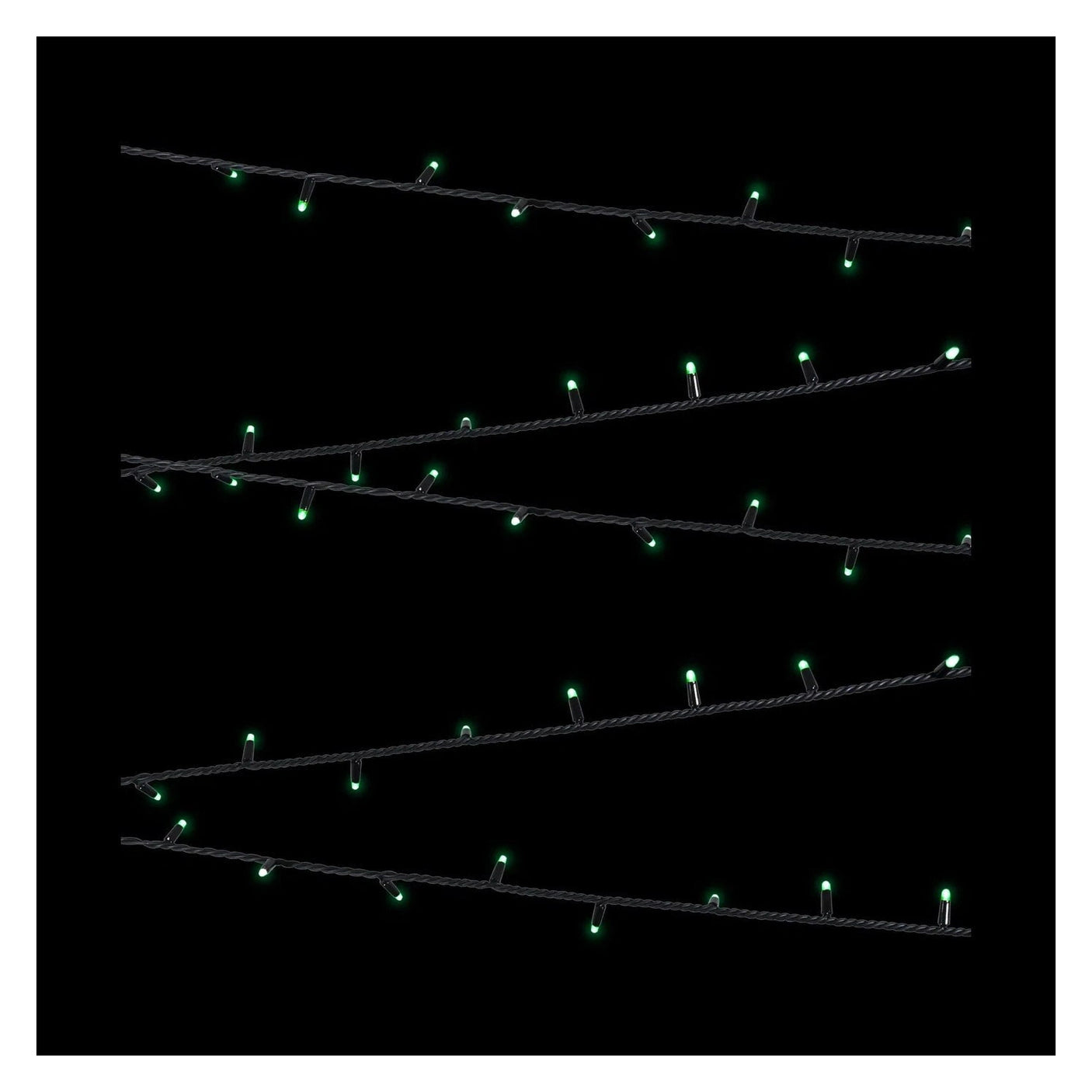 Elumen8 10m Heavy-Duty Rubber Dimmable LED String Lights – Green, Black Cable 2