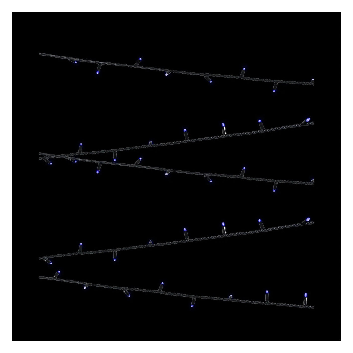 Elumen8 10m Heavy-Duty Rubber Dimmable LED String Lights – Blue, Black Cable 2