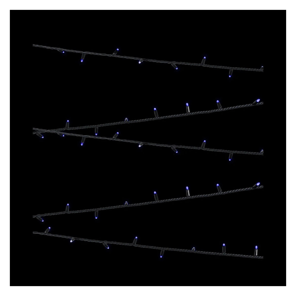 Elumen8 10m Heavy-Duty Rubber Dimmable LED String Lights – Blue, Black Cable 2