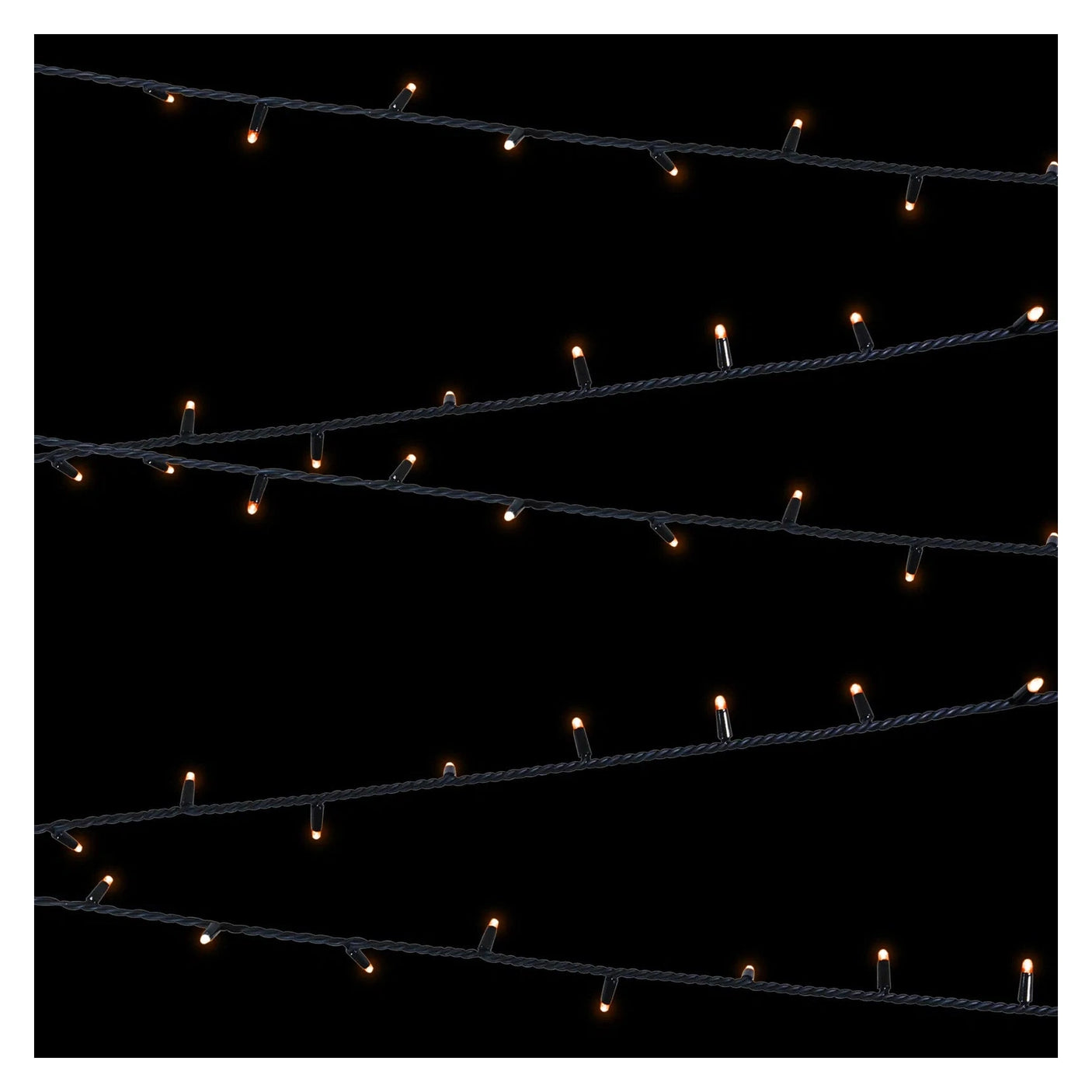 Elumen8 10m Heavy-Duty Rubber Dimmable LED String Lights – Orange, Black Cable 2