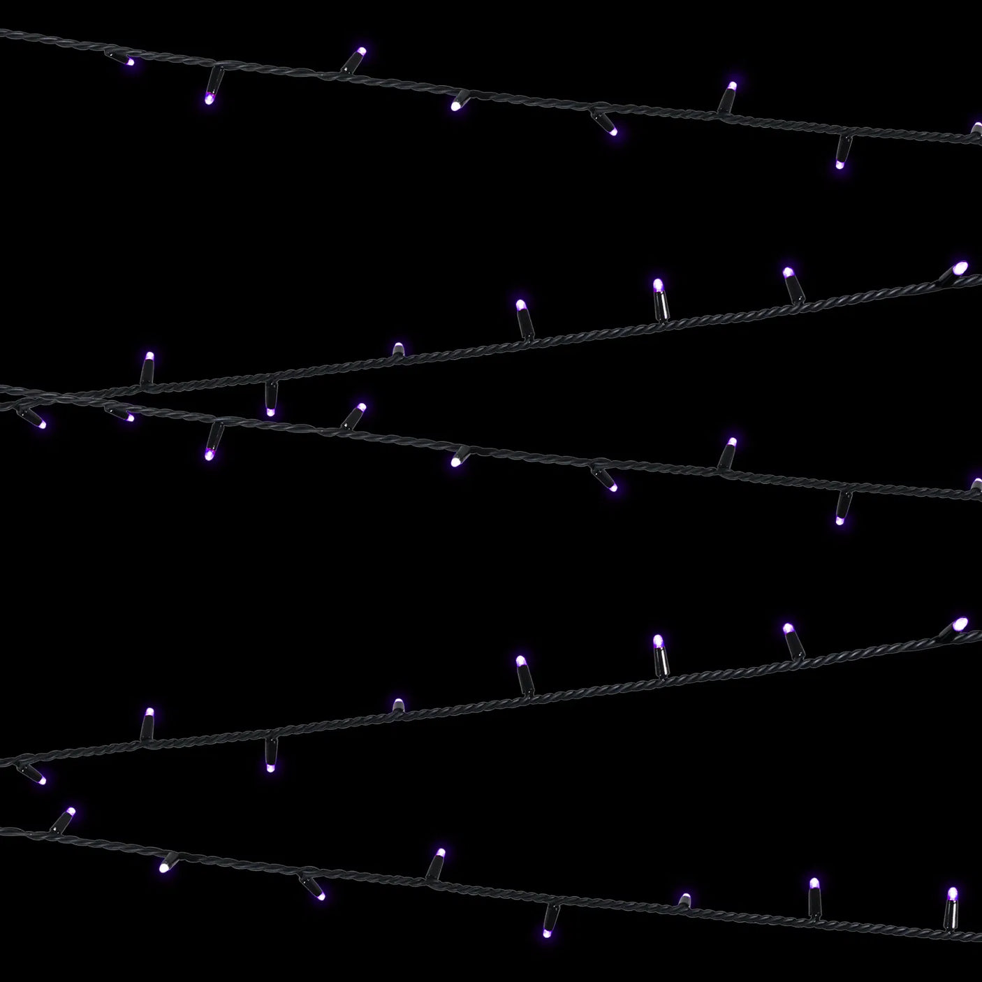 Elumen8 10m Heavy-Duty Rubber Dimmable LED String Lights – Purple, Black Cable 2