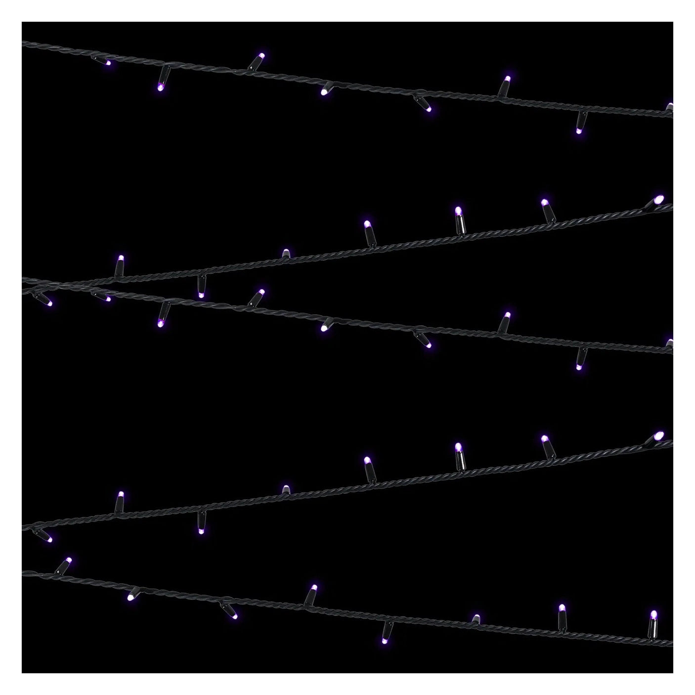 Elumen8 10m Heavy-Duty Rubber Dimmable LED String Lights – Purple, Black Cable 2