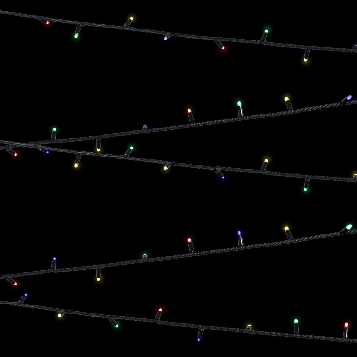 Elumen8 10m Heavy-Duty Rubber Dimmable LED String Lights – Multicolour, Black Cable 2