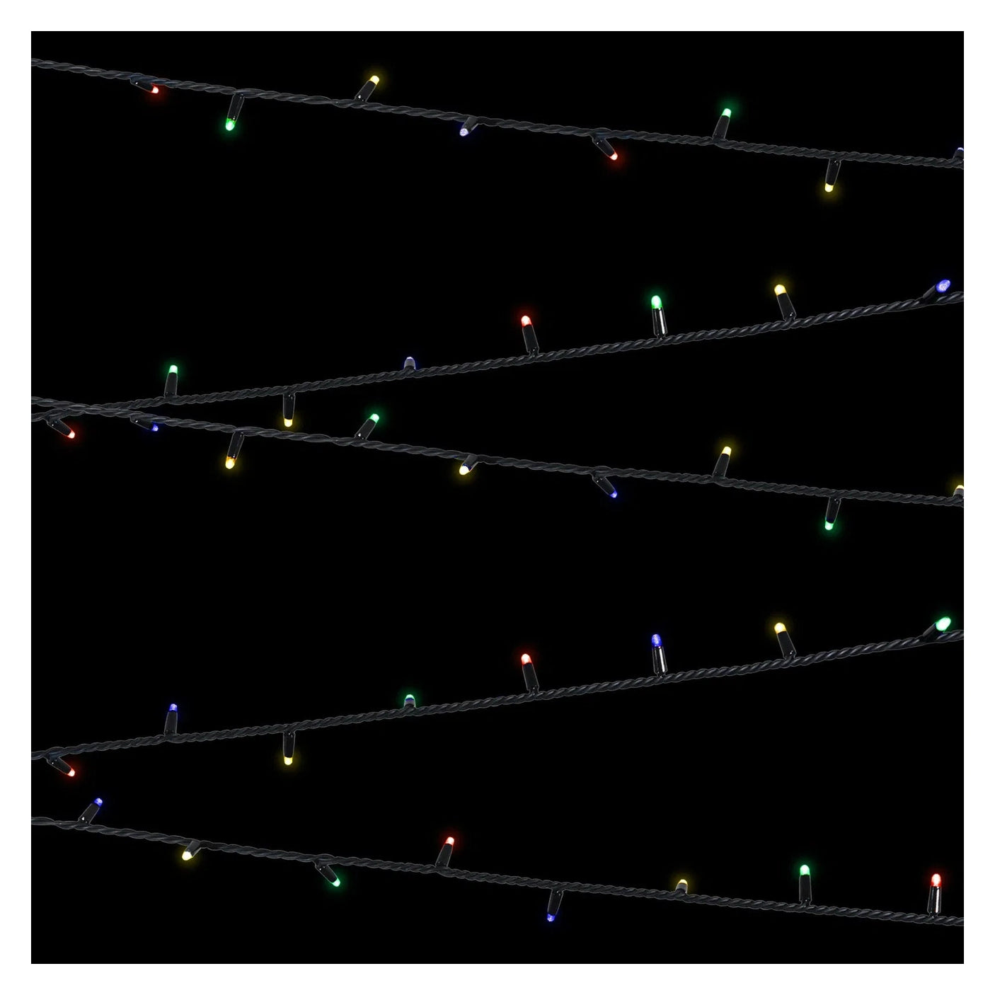 Elumen8 10m Heavy-Duty Rubber Dimmable LED String Lights – Multicolour, Black Cable 2