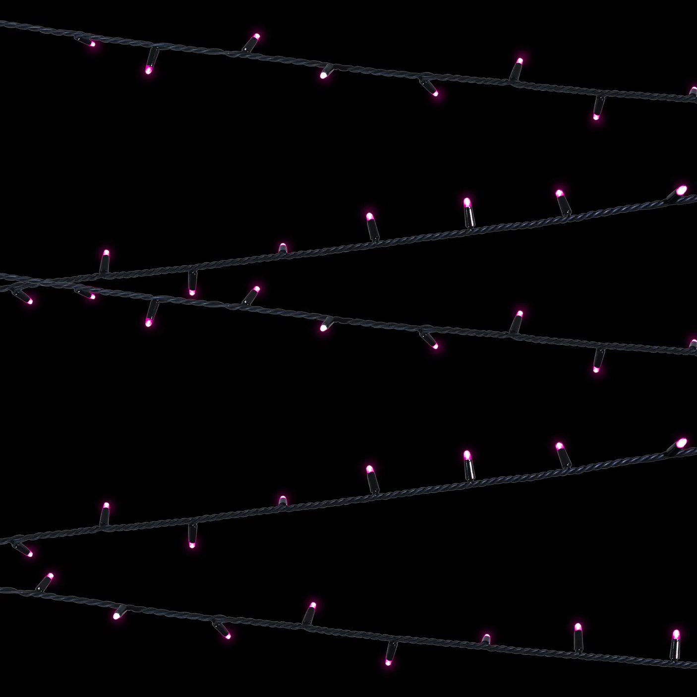 Elumen8 10m Heavy-Duty Rubber Dimmable LED String Lights – Pink, Black Cable 2
