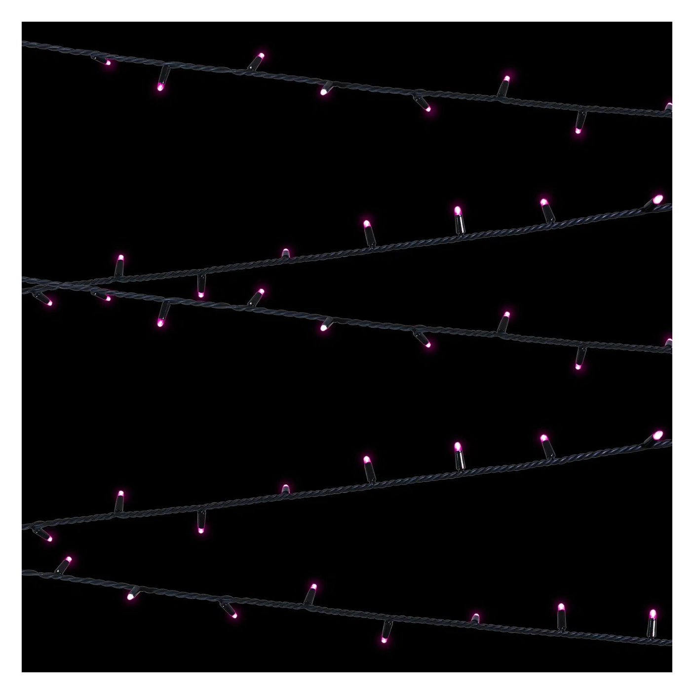 Elumen8 10m Heavy-Duty Rubber Dimmable LED String Lights – Pink, Black Cable 2