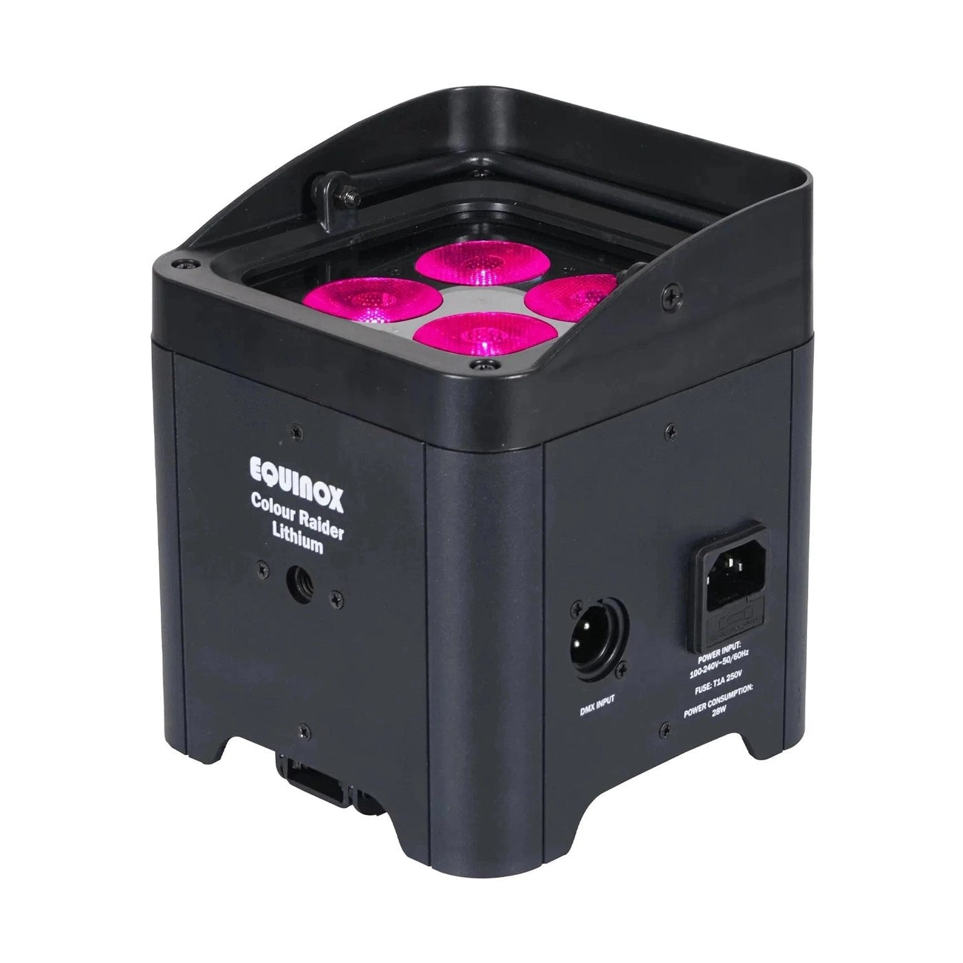Equinox Colour Raider Lithium Battery Uplighter Pack - 4 x 6W RGWB LEDs Black Housing 2