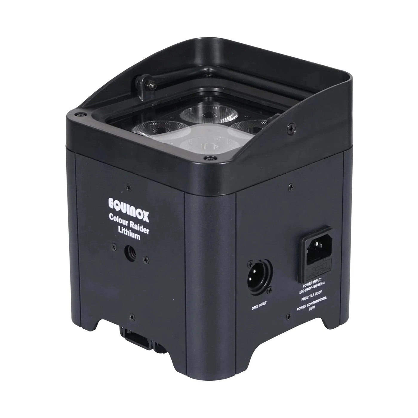 Equinox Colour Raider Lithium Battery Uplighter Pack - 4 x 6W RGWB LEDs Black Housing 3