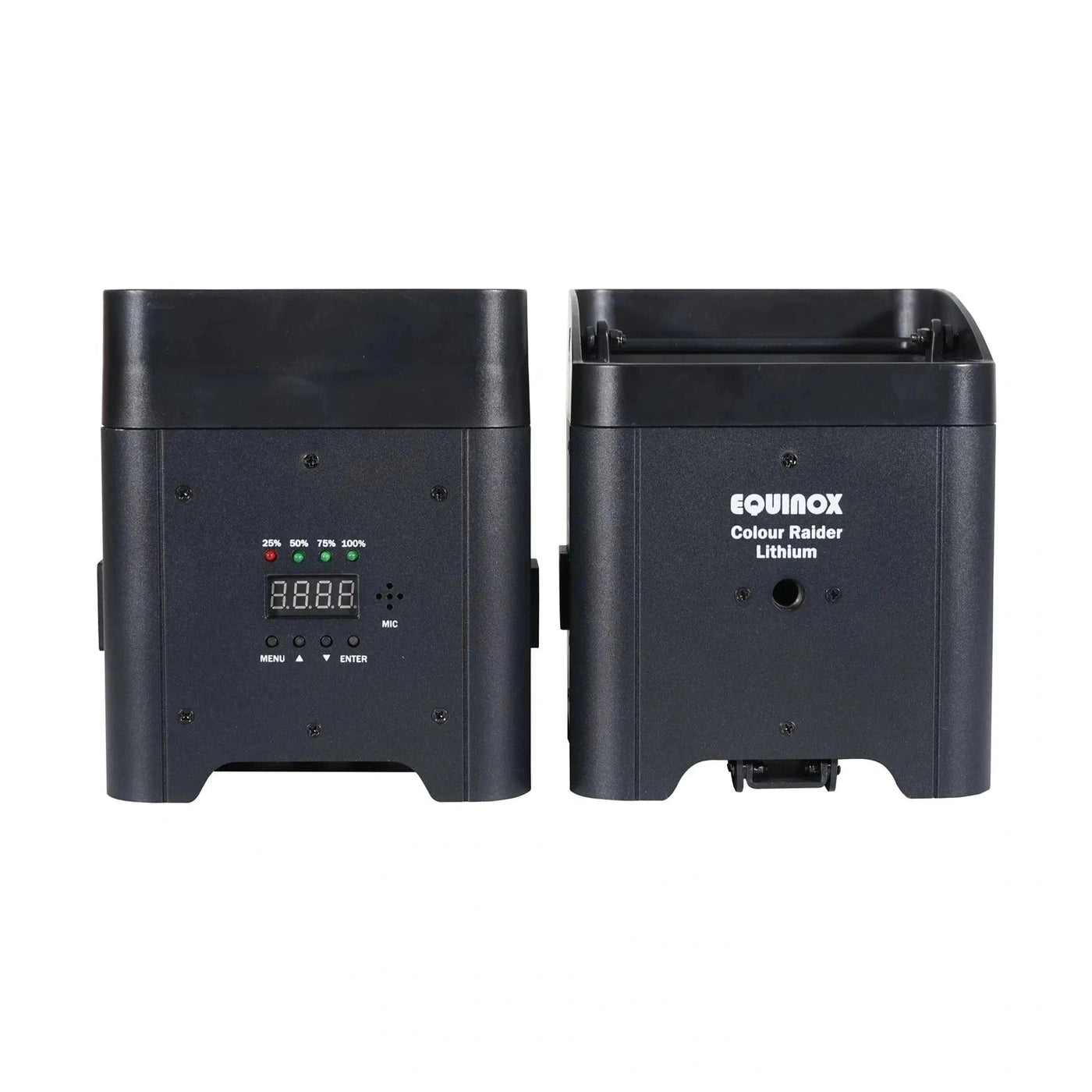 Equinox Colour Raider Lithium Battery Uplighter Pack - 4 x 6W RGWB LEDs Black Housing 4