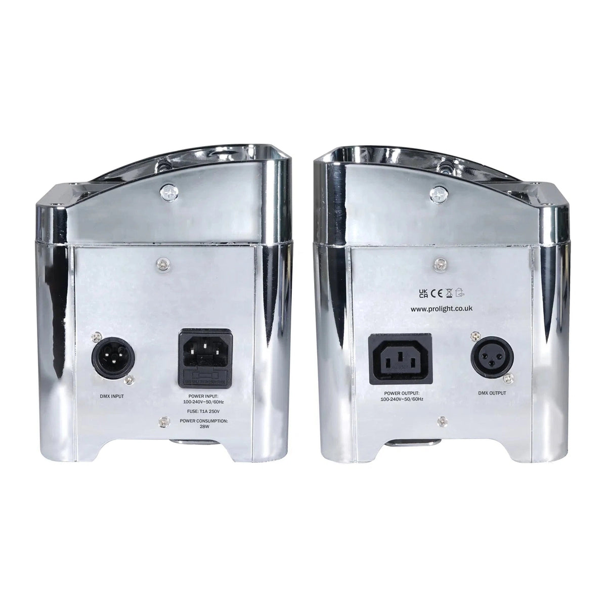 Equinox Colour Raider Lithium Battery Uplighter Pack - 4 x 6W RGWB LEDs Chrome Housing 5