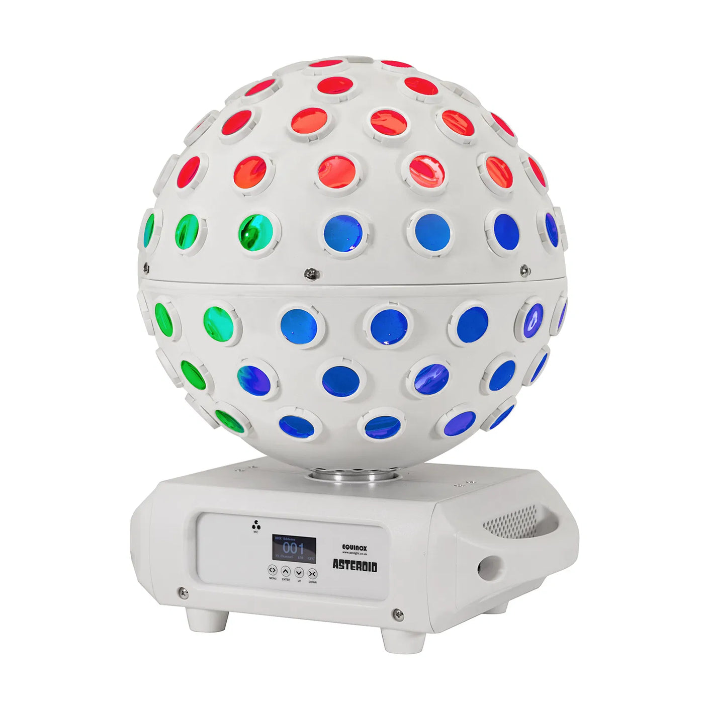 Equinox Asteroid 5 x 40W RGBW LED Mirrorball Effect Light – White 1