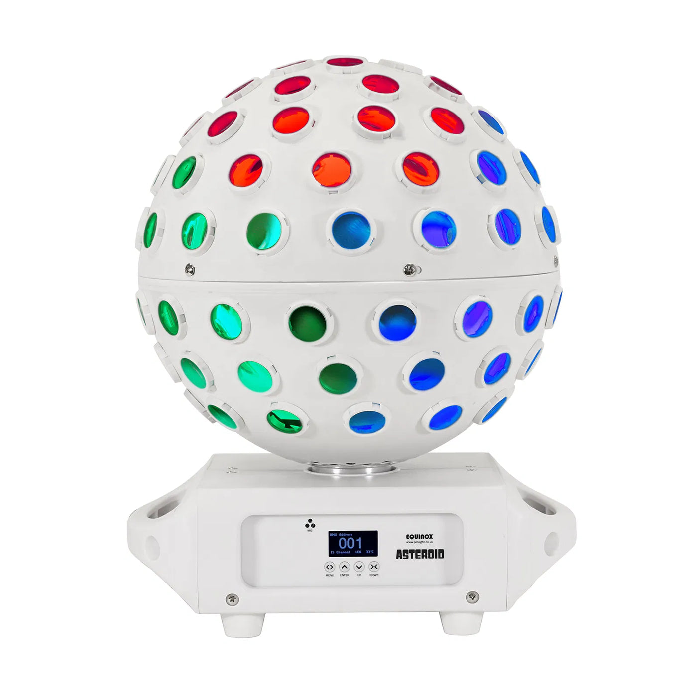 Equinox Asteroid 5 x 40W RGBW LED Mirrorball Effect Light – White 3