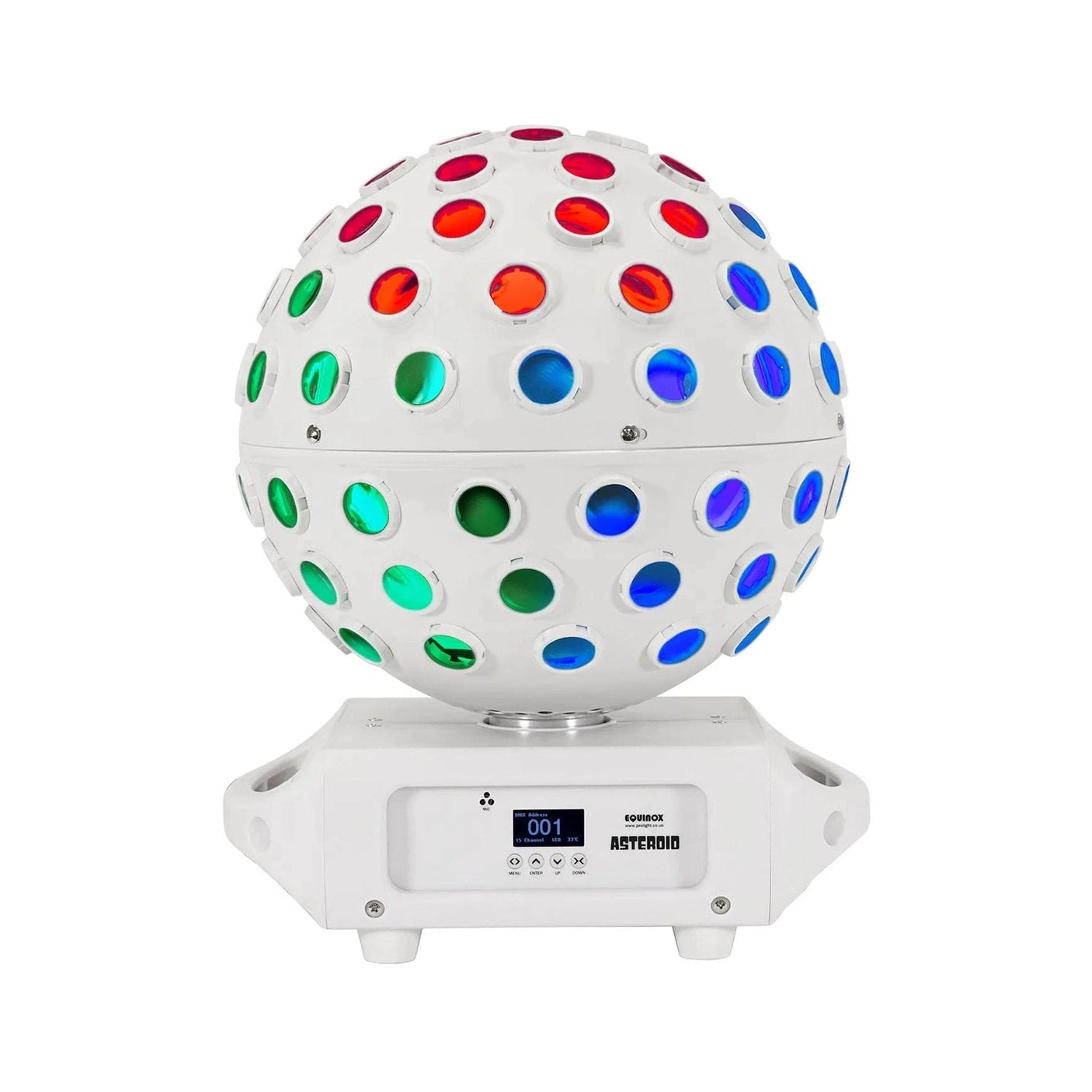 Equinox Asteroid 5 x 40W RGBW LED Mirrorball Effect Light – White 3