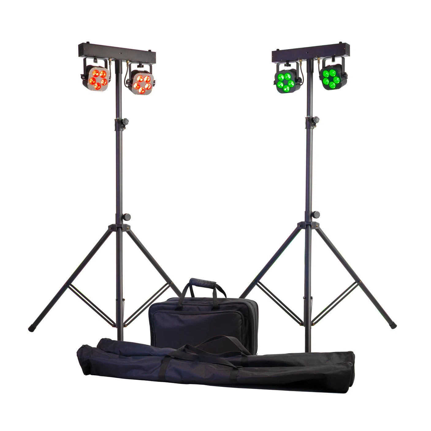 Equinox Gigabar Compact Duo Bar System - Twin LED T-Bar With Stands, Bags & Foot Control