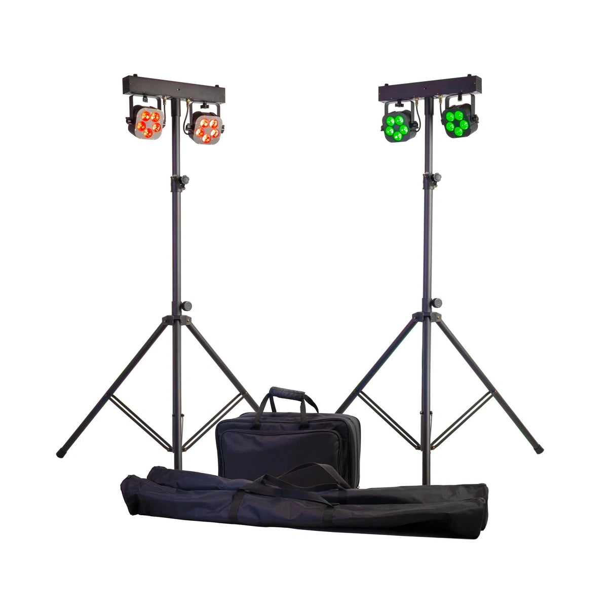 Equinox Gigabar Compact Duo Bar System - Twin LED T-Bar With Stands, Bags & Foot Control 7