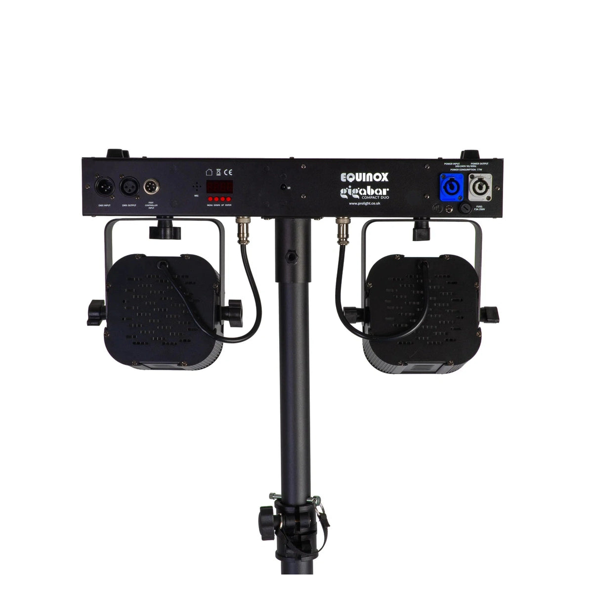 Equinox Gigabar Compact Duo Bar System - Twin LED T-Bar With Stands, Bags & Foot Control 13