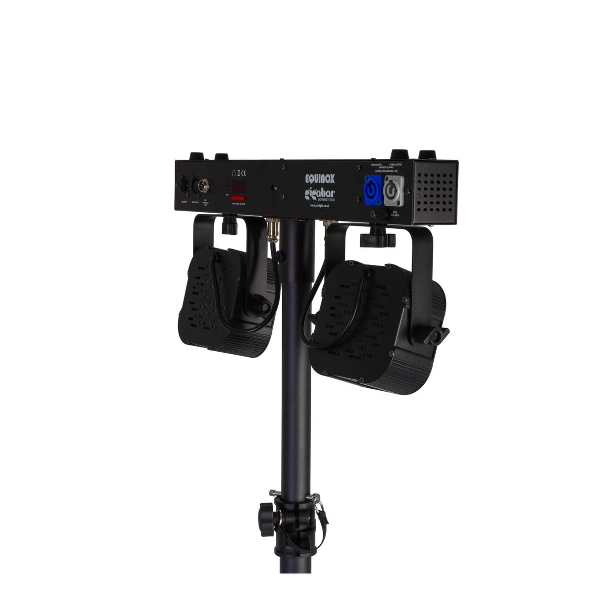 Equinox Gigabar Compact Duo Bar System - Twin LED T-Bar With Stands, Bags & Foot Control 14