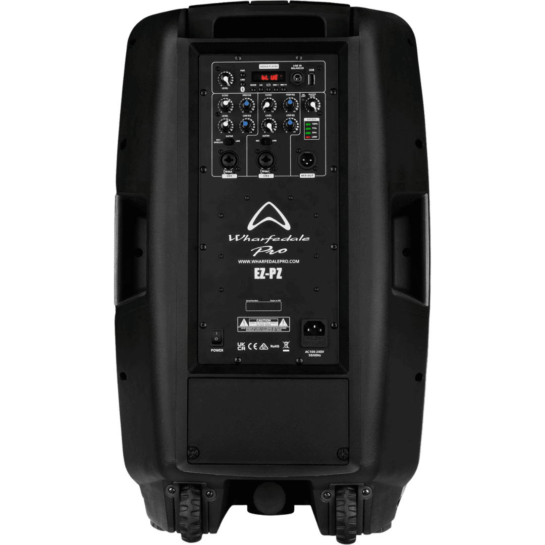 Wharfedale Pro EZ-PZ 14" 100W Battery Bluetooth PA Speaker With 2 Wireless Mics & Tour Bag