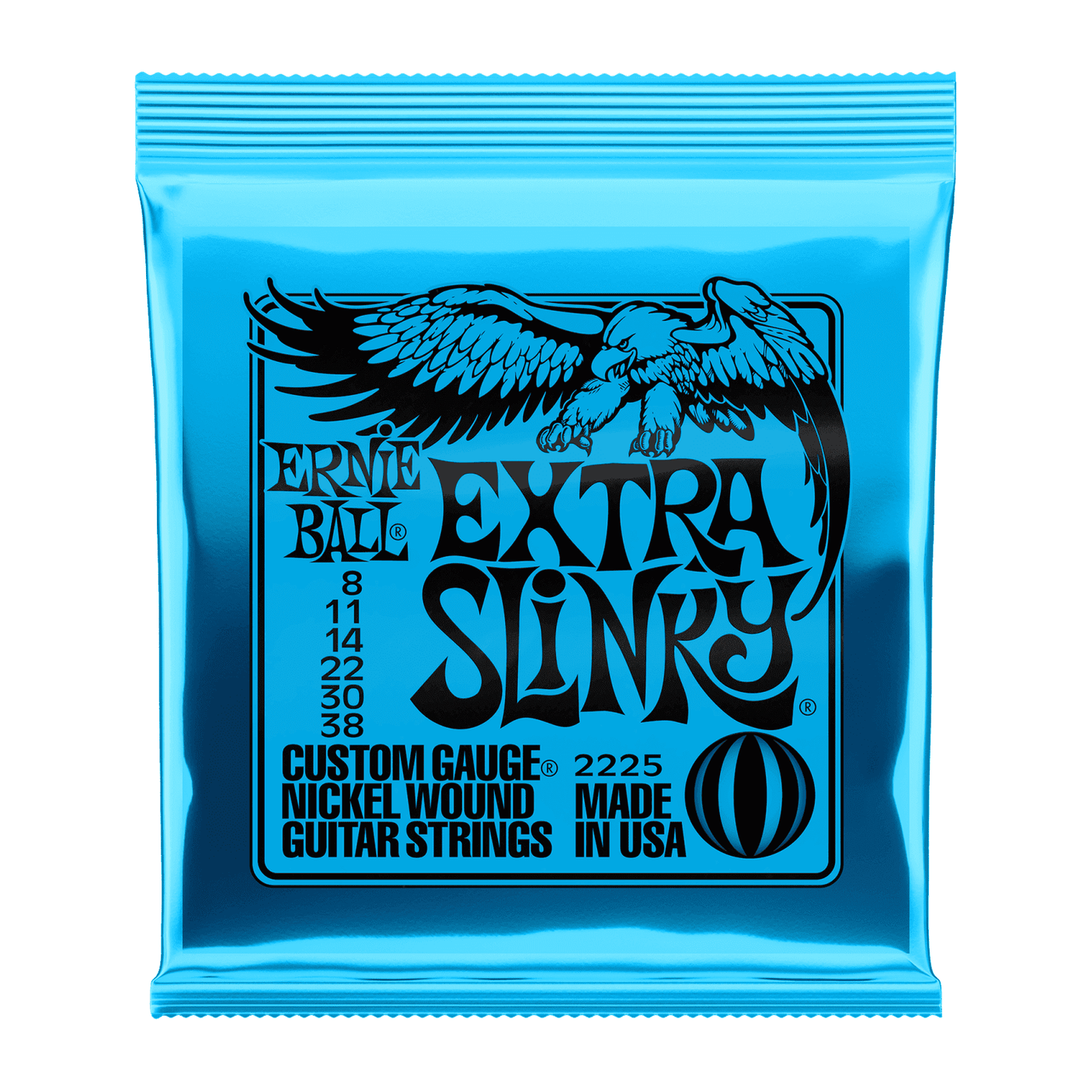 Ernie Ball Extra Slinky Nickel Wound Electric Guitar Strings .008 - .038 1