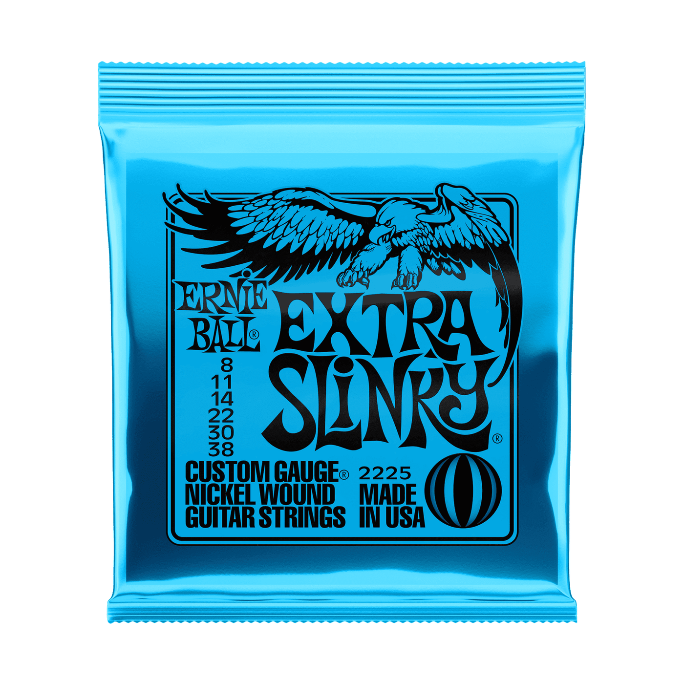 Ernie Ball Extra Slinky Nickel Wound Electric Guitar Strings .008 - .038 1