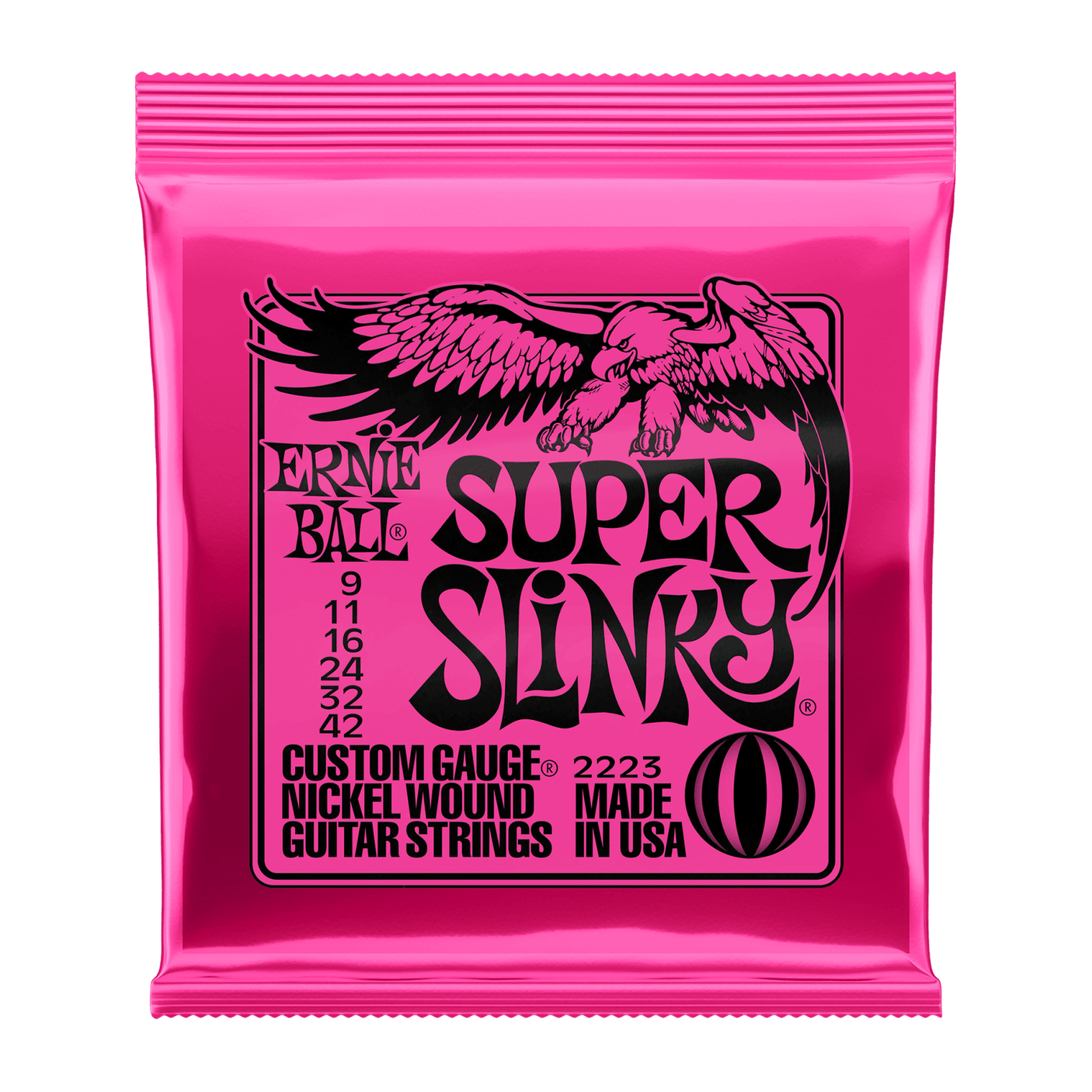 Ernie Ball Super Slinky Nickel Wound Electric Guitar Strings .009 - .042 1