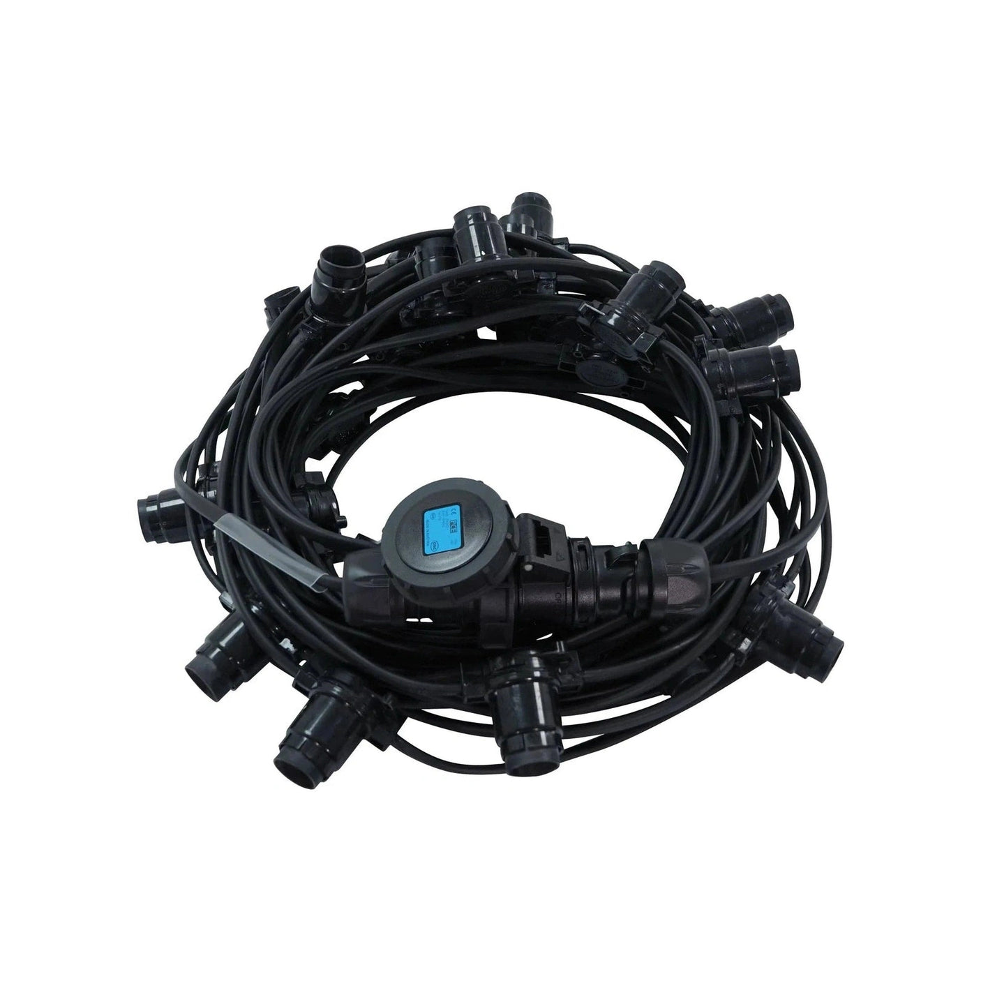 Elumen8 100m Heavy Duty Rubber Festoon String – 1m Spacing, 16A Plug & Socket Lamps Not Included 3