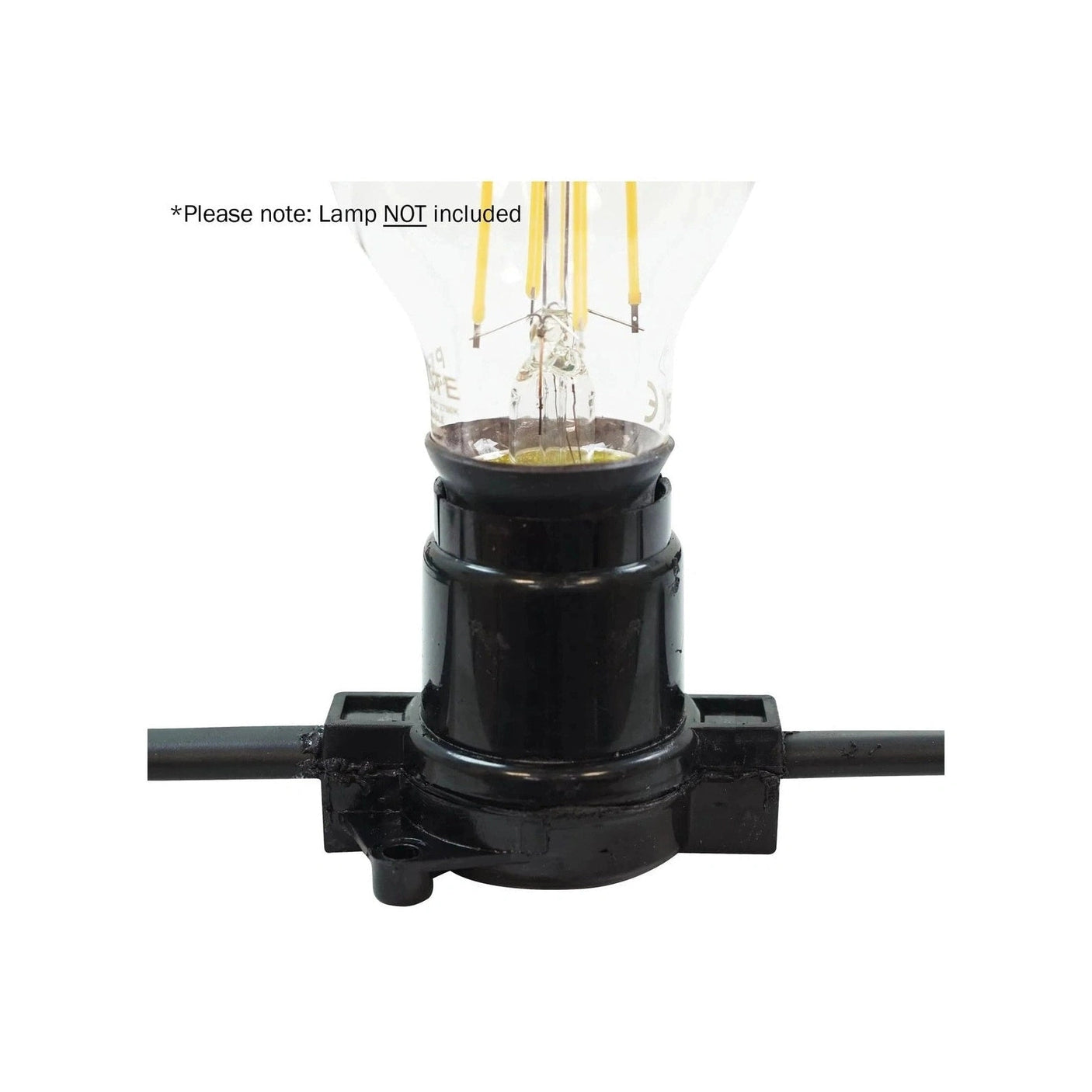 Elumen8 100m Heavy Duty Rubber Festoon String – 1m Spacing, 16A Plug & Socket Lamps Not Included 6