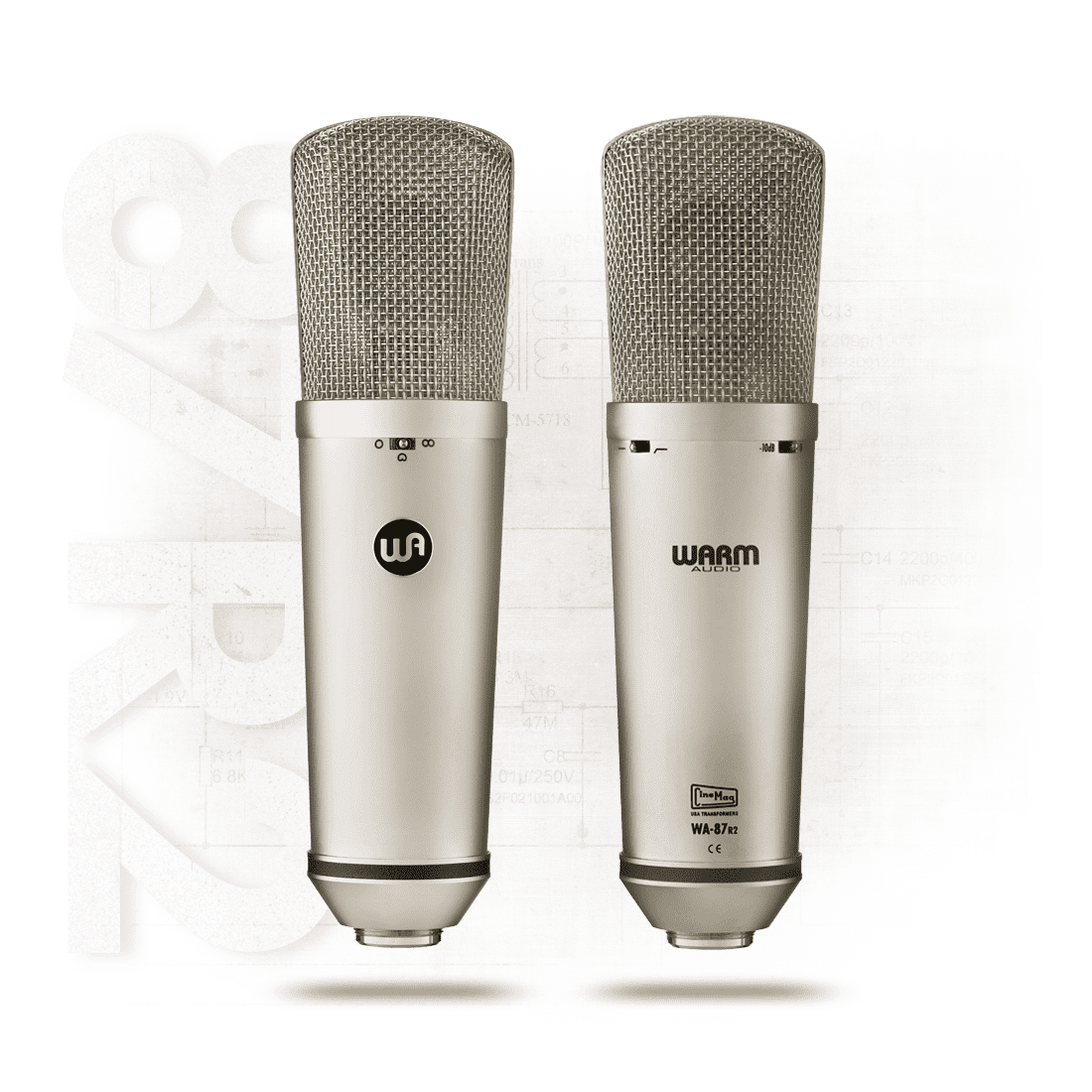 Warm Audio WA-87 R2 Large-Diaphragm Multi-Pattern Condenser Microphone Nickel 2