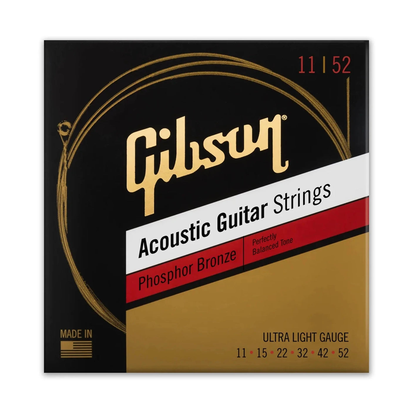 Gibson Phosphor Bronze 11-52 Acoustic Guitar Strings