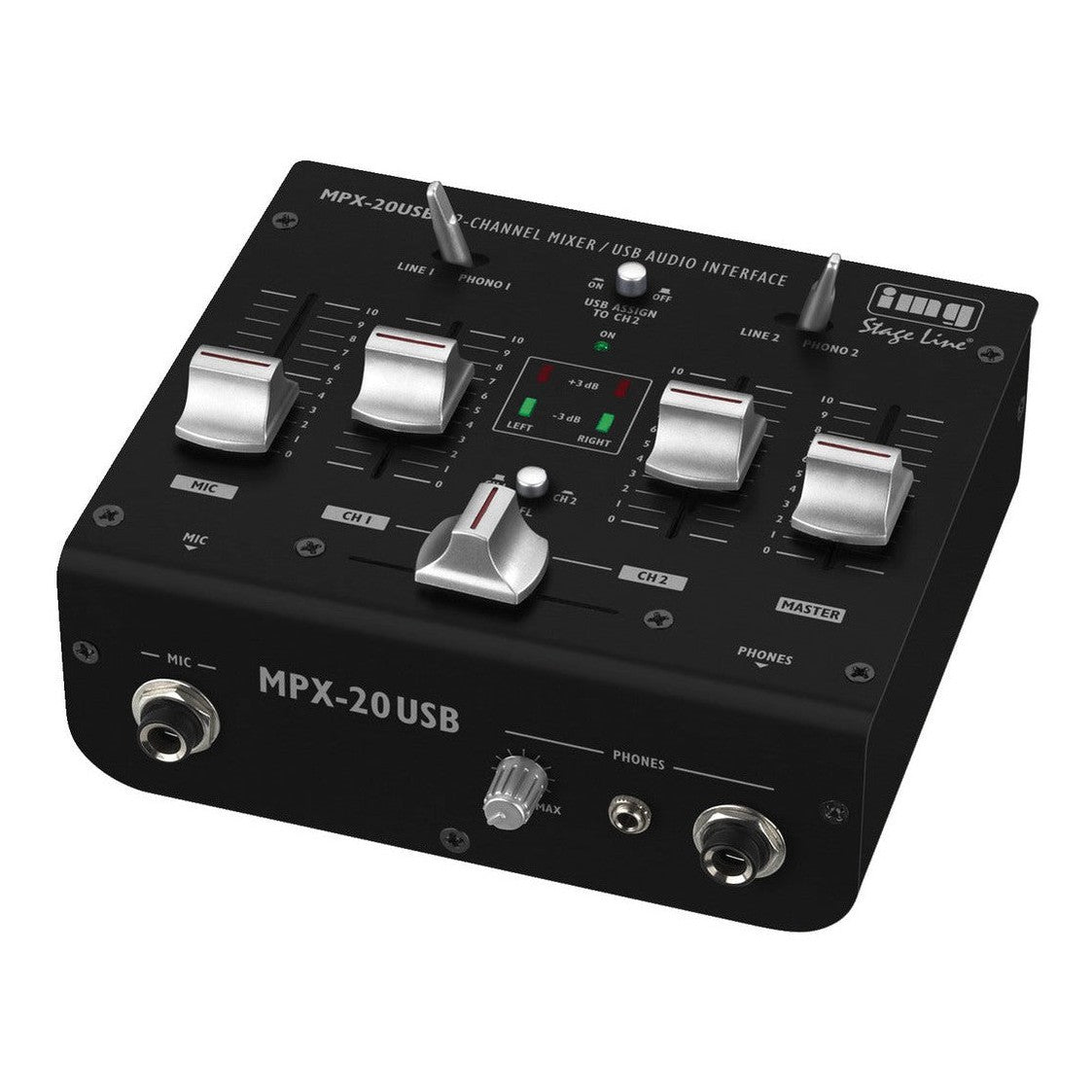 IMG Stageline MPX-20USB 3-Channel Mixer with USB Audio Interface 2
