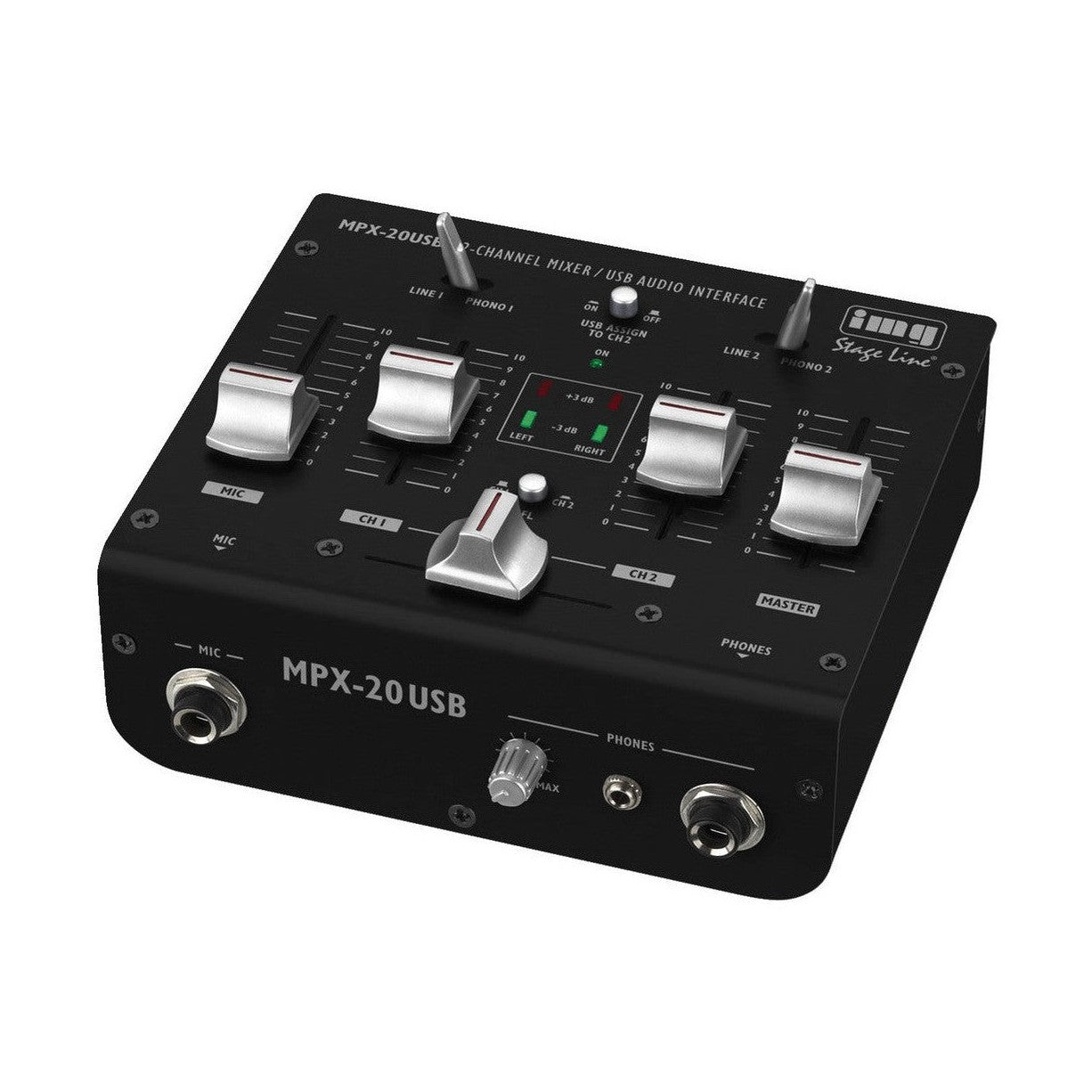 IMG Stageline MPX-20USB 3-Channel Mixer with USB Audio Interface 2